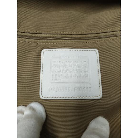 Coach Signature Brown Canvas Leather Trim Crossbody Shoulder Bag - Picture 12 of 16